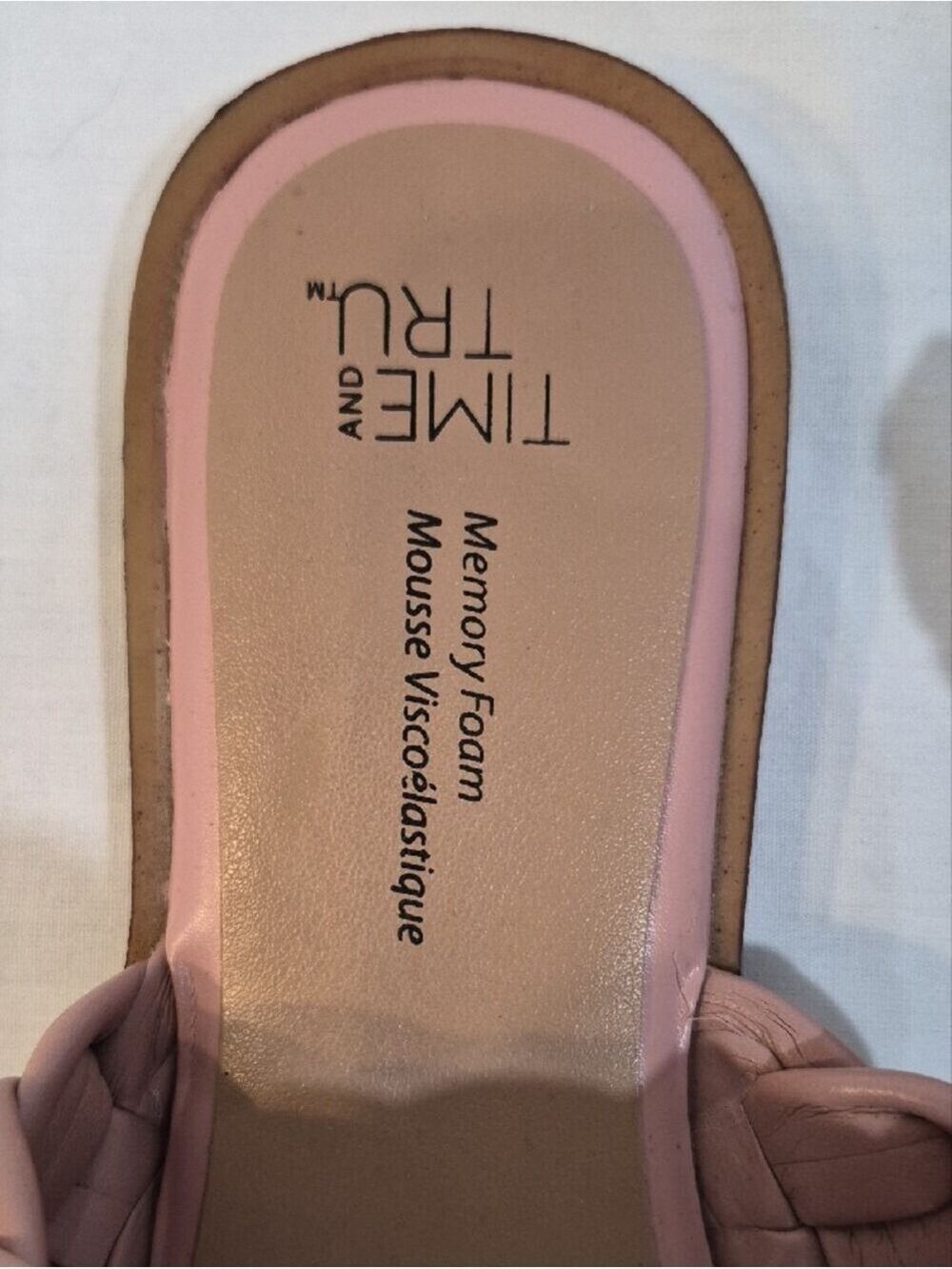 Time and Tru Braided Double-Strap Slide Sandals in Blush Pink - Picture 5 of 9
